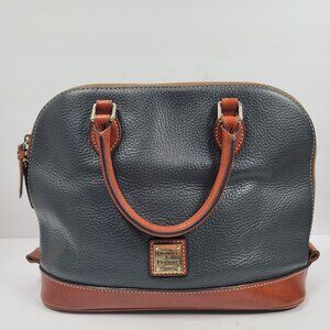 Dooney & Bourke Pebble Leather Satchel With Zipper Closure & Double Handles